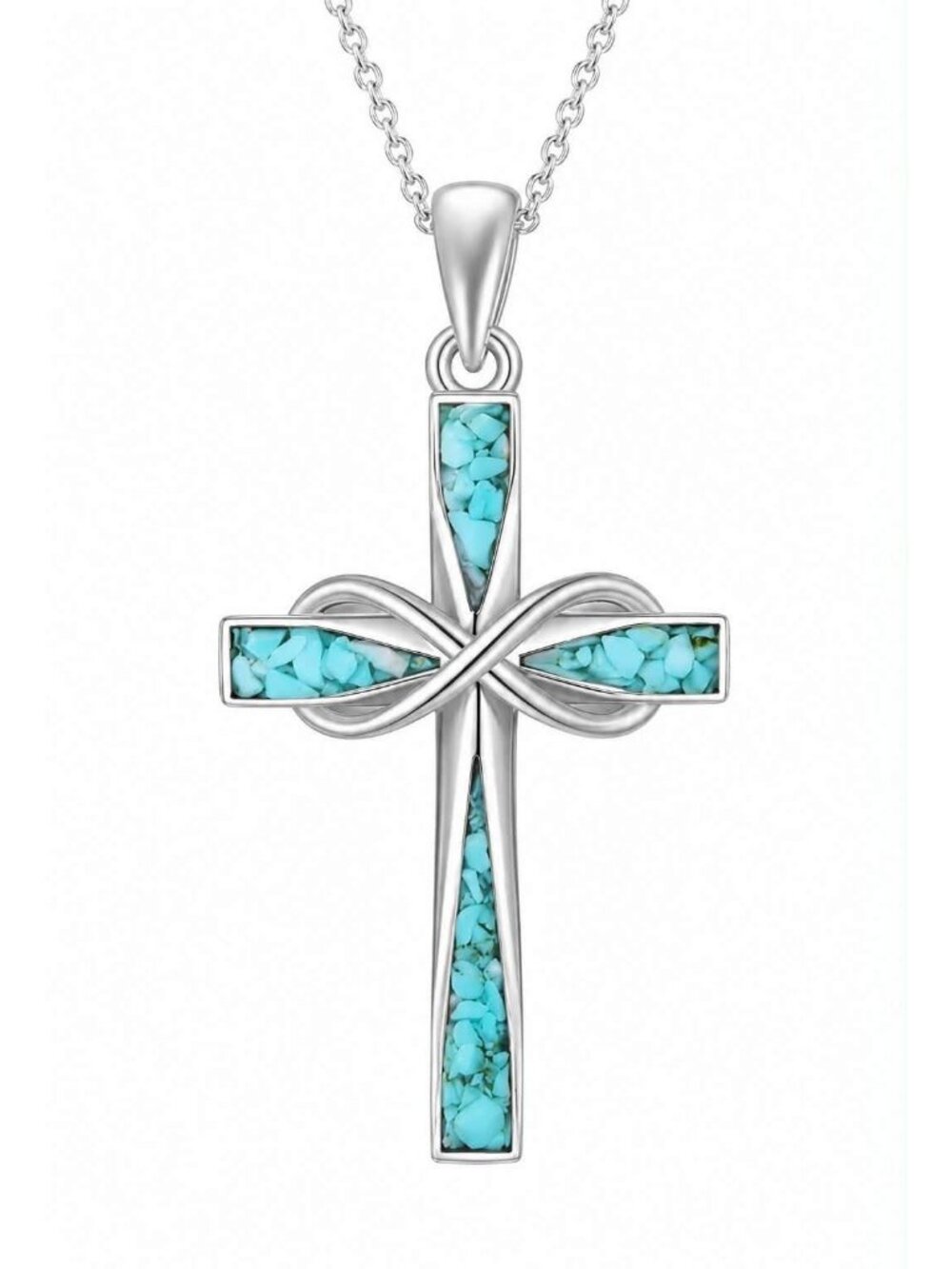 Turquoise Cross Pendant Necklace